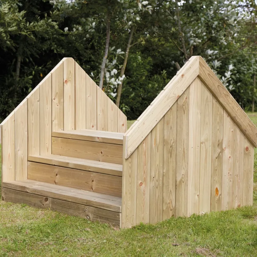 Outdoor Wooden Step Bridge