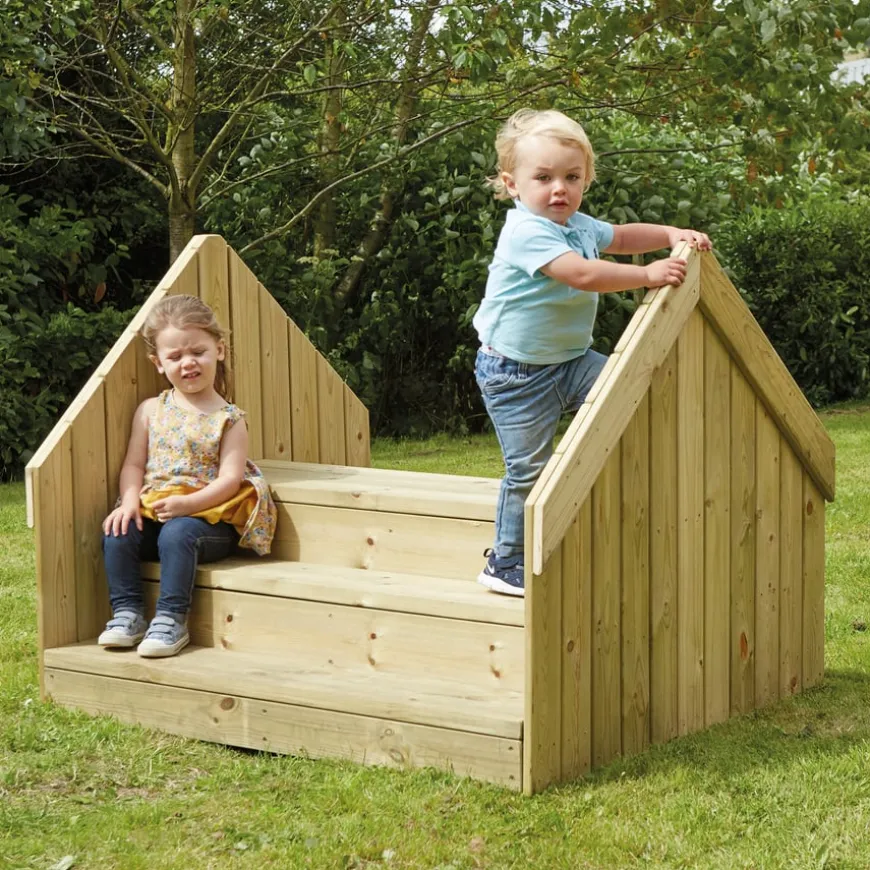 Outdoor Wooden Step Bridge