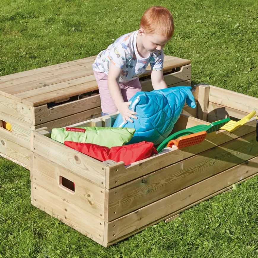 Outdoor Wooden Storage Bench