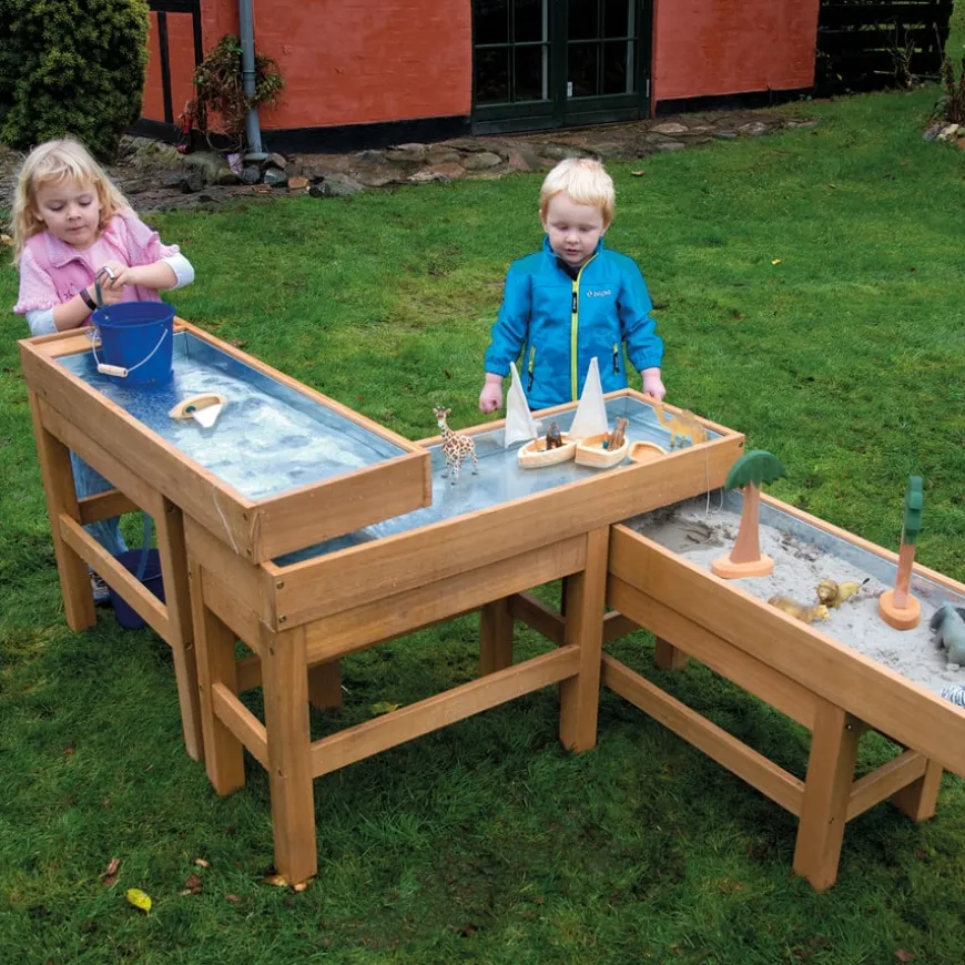 Outdoor Wooden Water and Sand Table with Pump