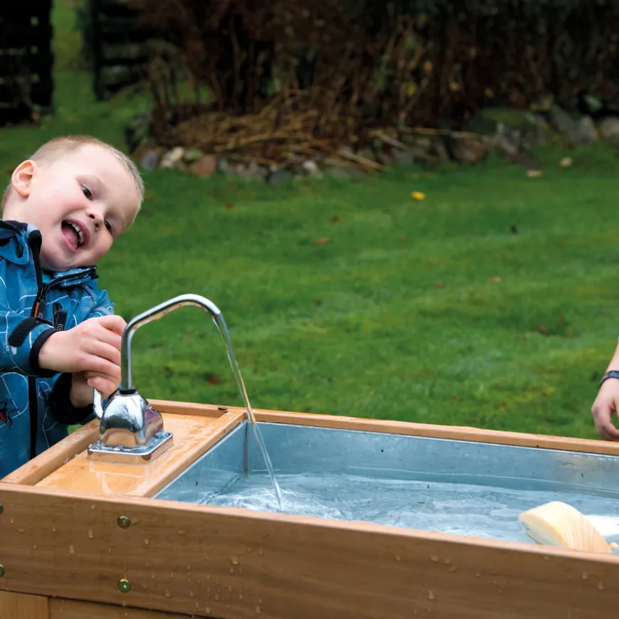 Outdoor Wooden Water and Sand Table with Pump