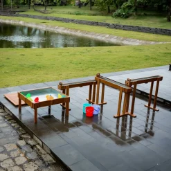 Outdoor Wooden Water Channelling with Tray