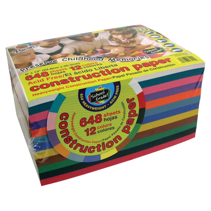 Pacon Bumper Block of Construction Paper Assorted A4+ 648pk
