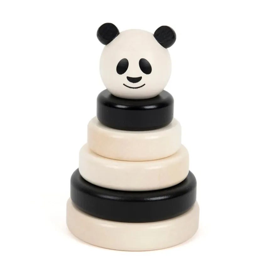 Panda Black & White Wooden Stacker