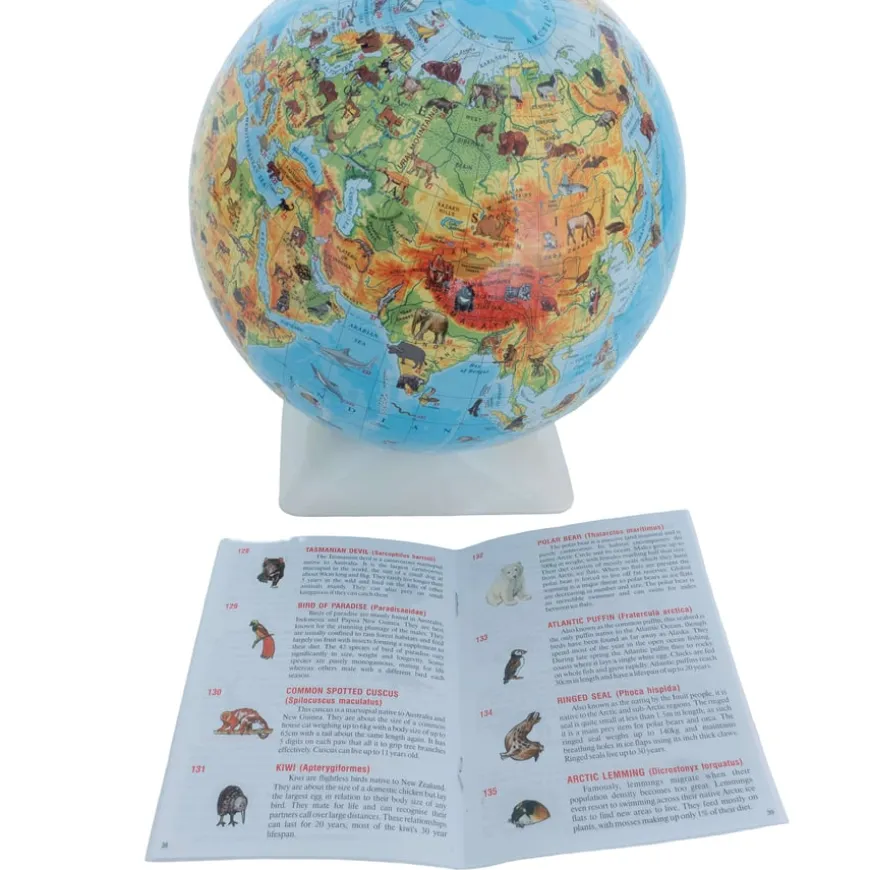 Physical Animal Discovery Globe with Booklet 23cm