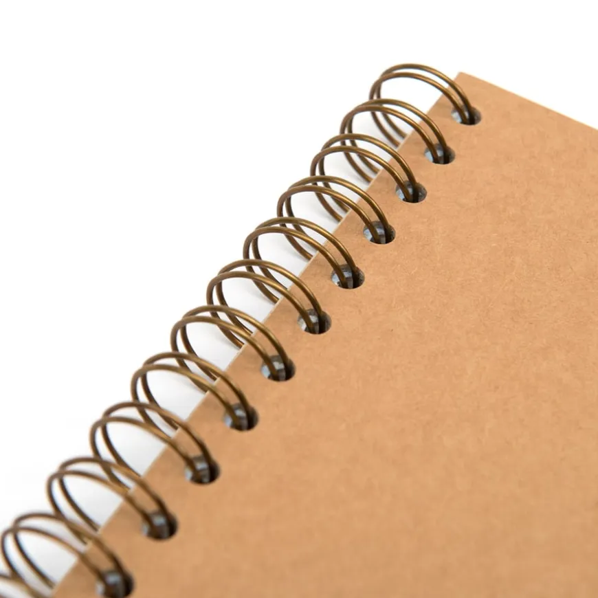 Pisces Hardback ECO Kraft Spiral Sketchbook 140gsm 5pk