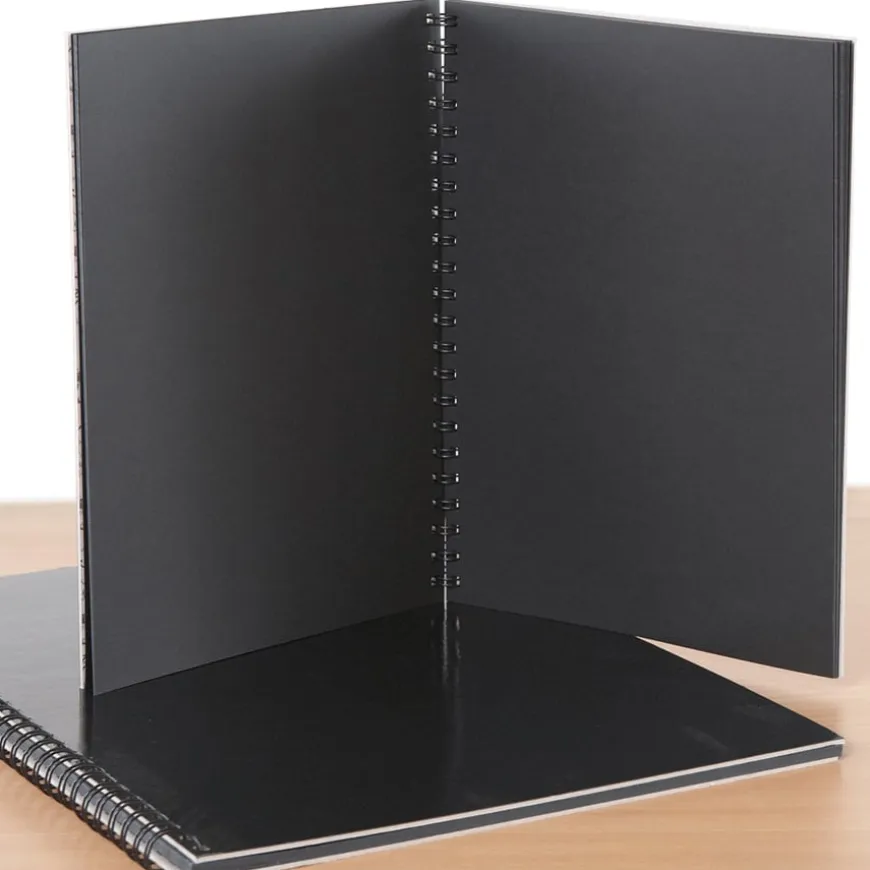 Pisces Hardback Spiral Sketchbook Black A4 140gsm