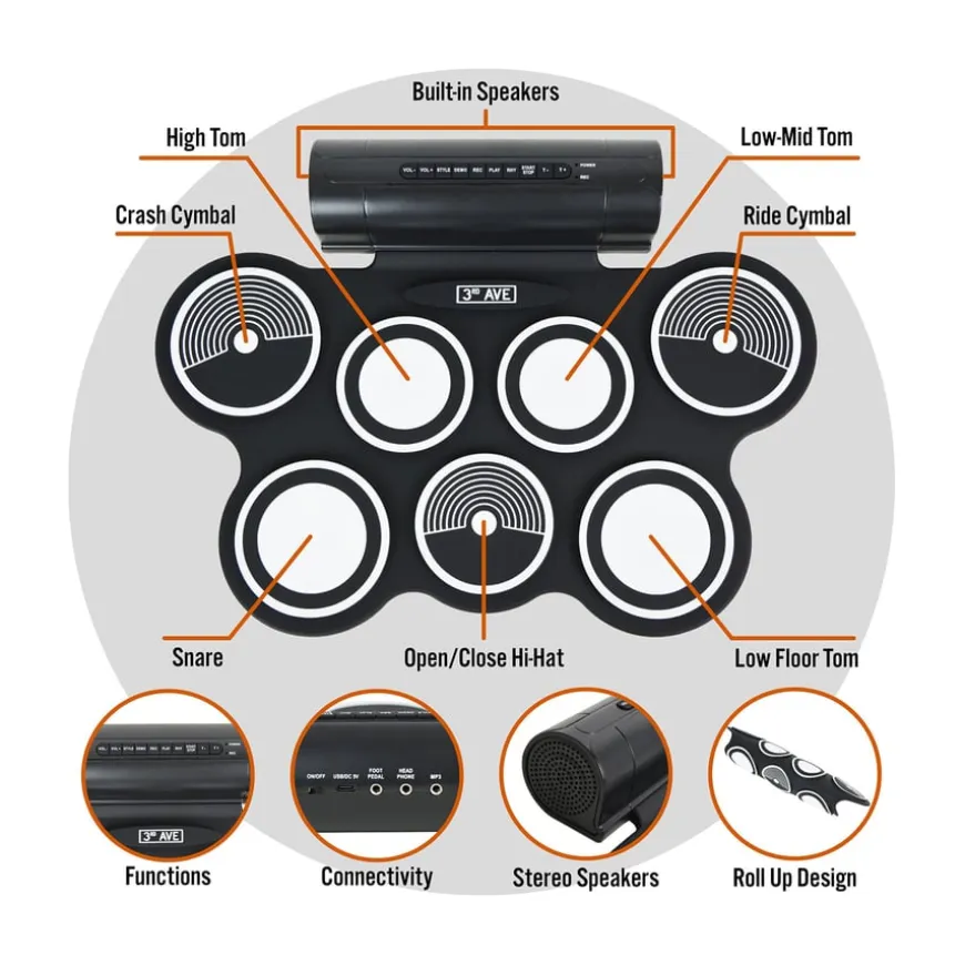 Portable Roll Up Electronic Drum Kit