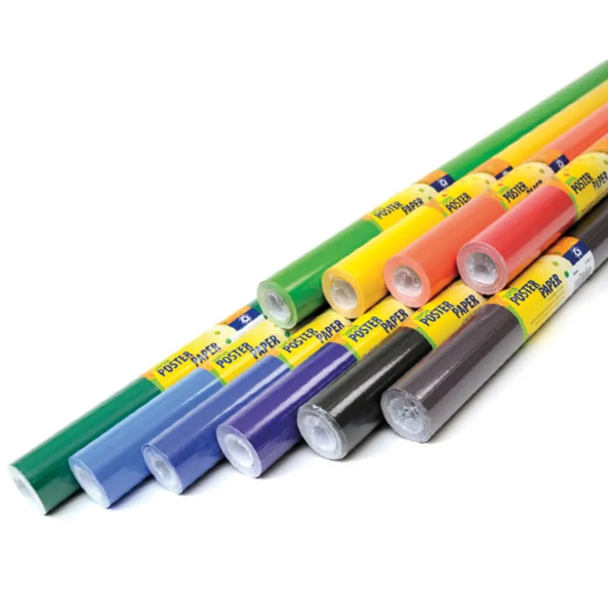 Poster Paper Rolls Assorted Colours 760mmx10m 10pk