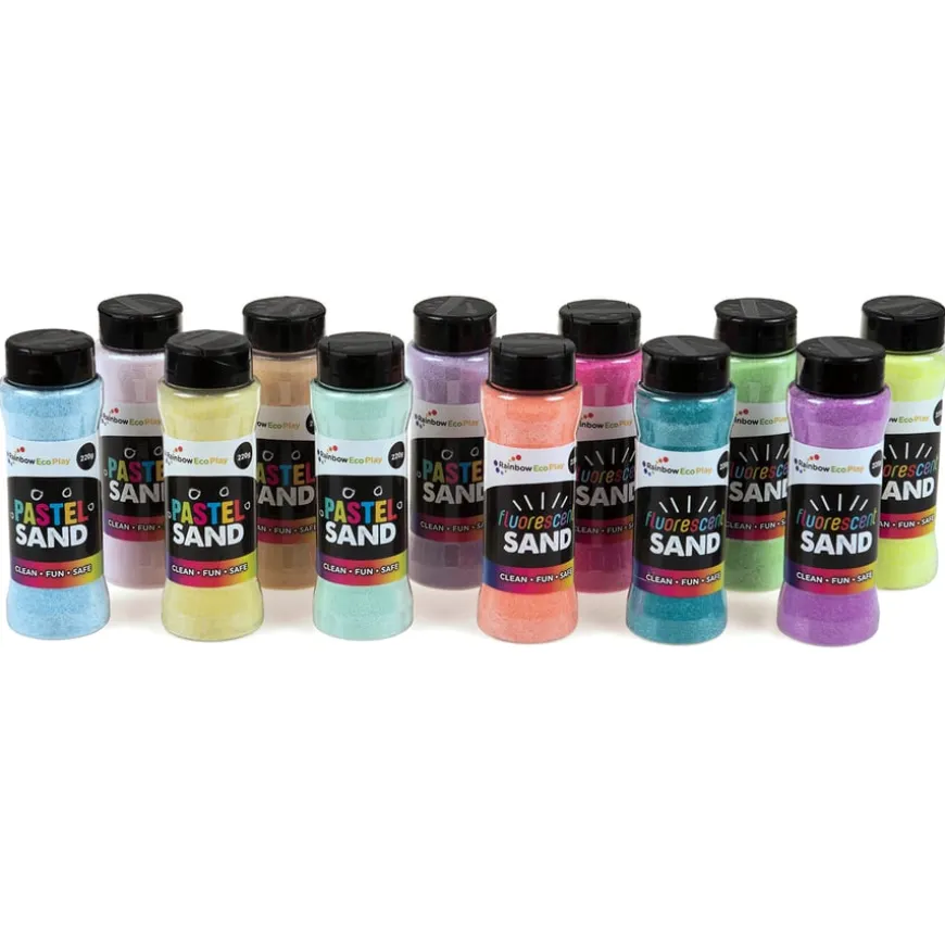 Rainbow ECO Craft Sand Shakers Assorted 6pk