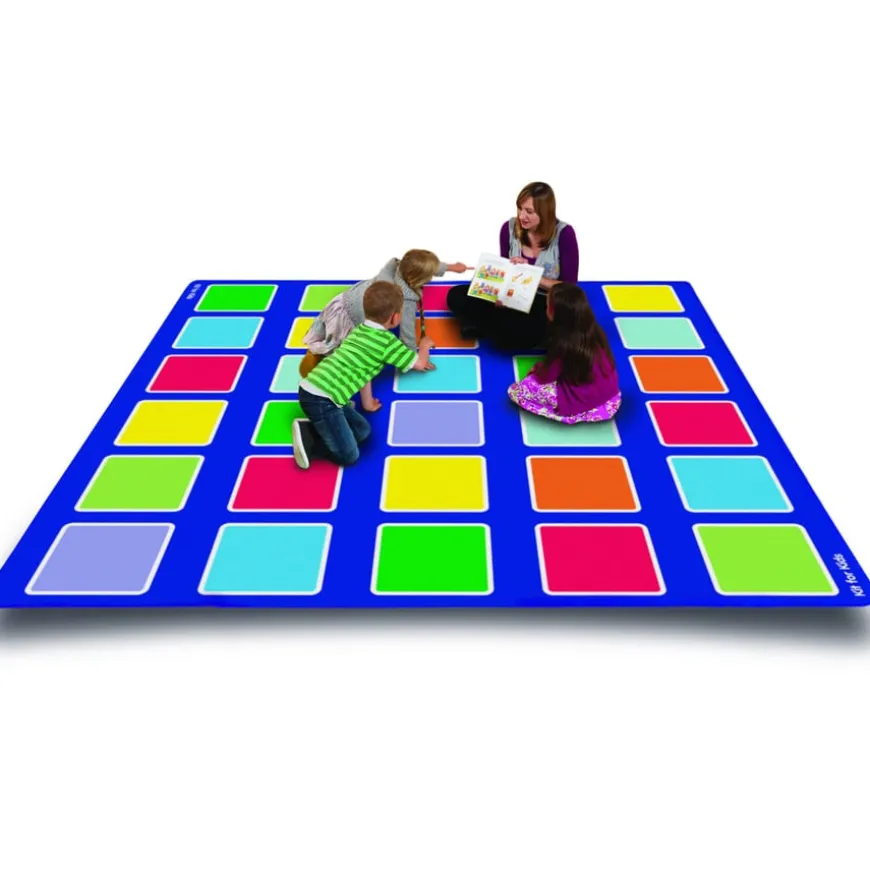 Rainbow Squares Large Placement Carpet