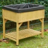 Raised Bed Planter Natural Wood H80 x W78 x D58cm