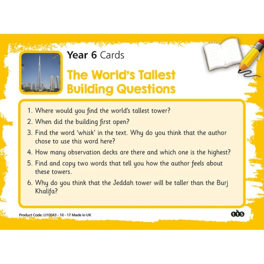 Reading Comprehension Cards Year 6
