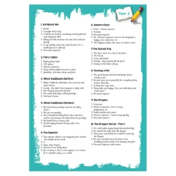 Reading Comprehension Topic Cards Year 2