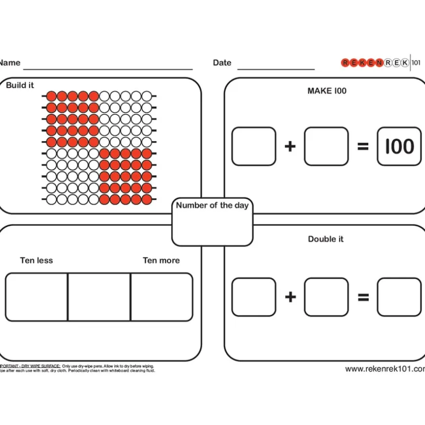 Rekenrek Practice Charts Later Number Sense Bundle