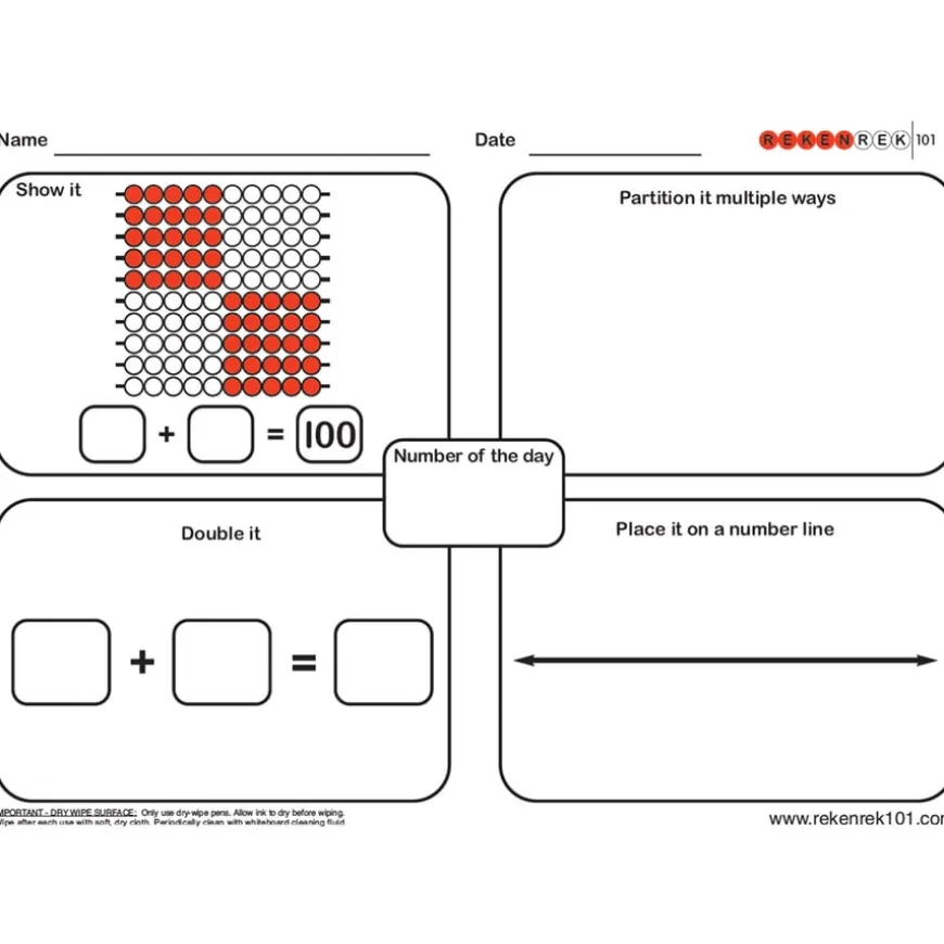 Rekenrek Practice Charts Later Number Sense Bundle