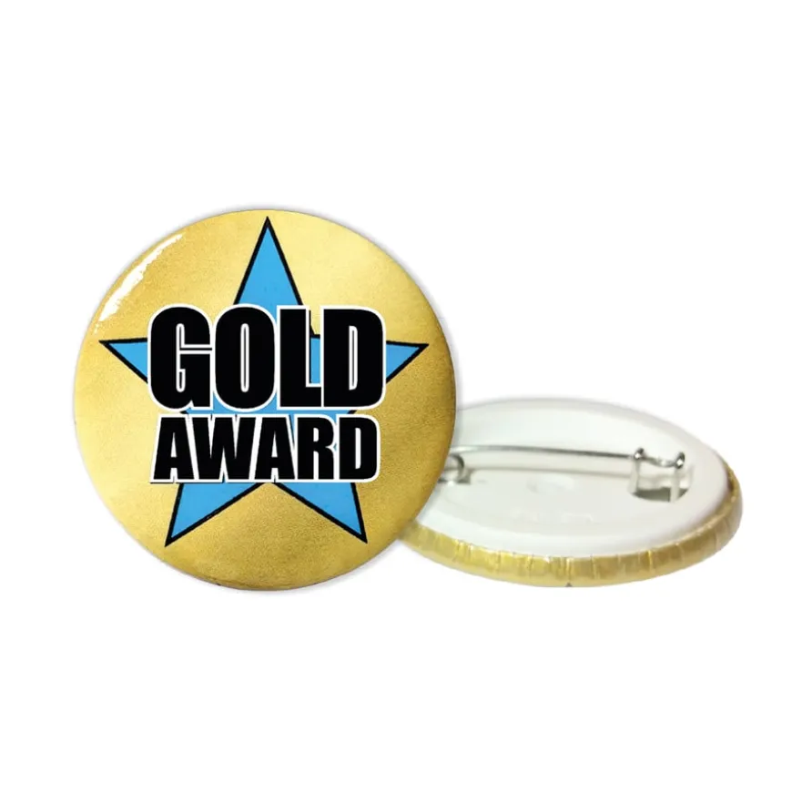 Reward Gold Silver Bronze Pin Badges 45pk