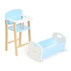 Role Play Baby Doll Highchair and Cot Bundle