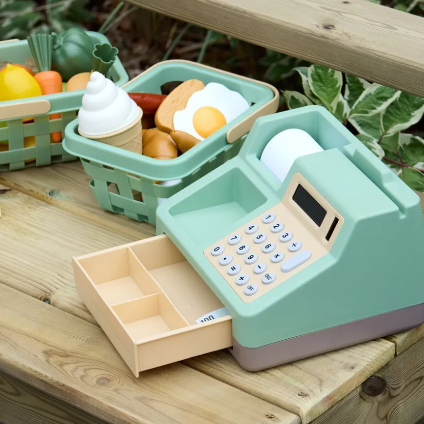Role Play Cash Register, Baskets & Food Shopping Bundle