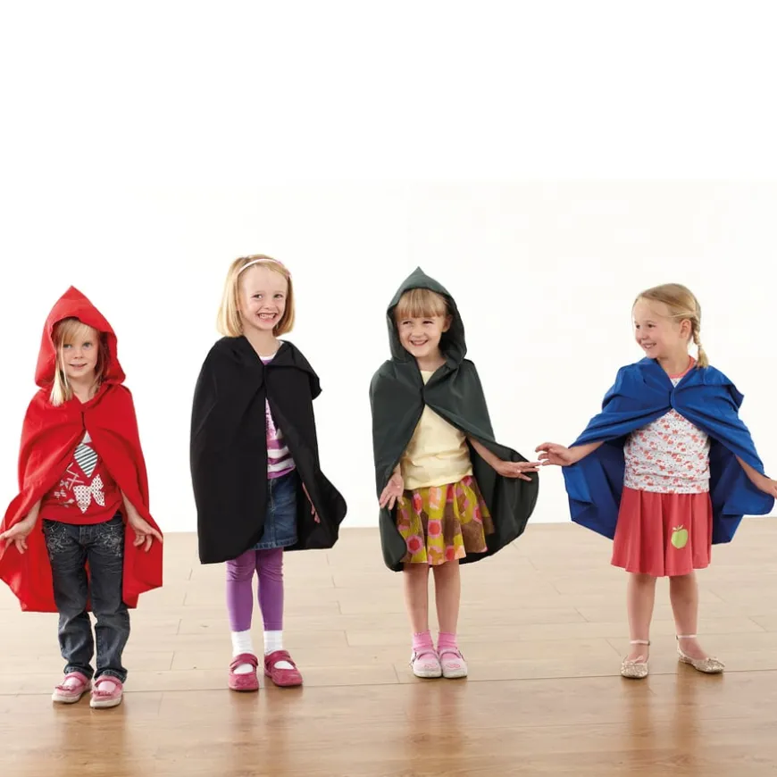 Role Play Dressing Up Coloured Cloaks 4pk