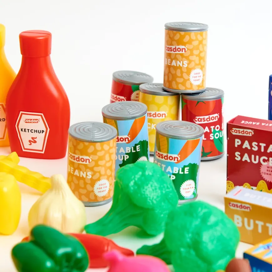 Role Play Grocery Food and Store Cupboard Set 80pk