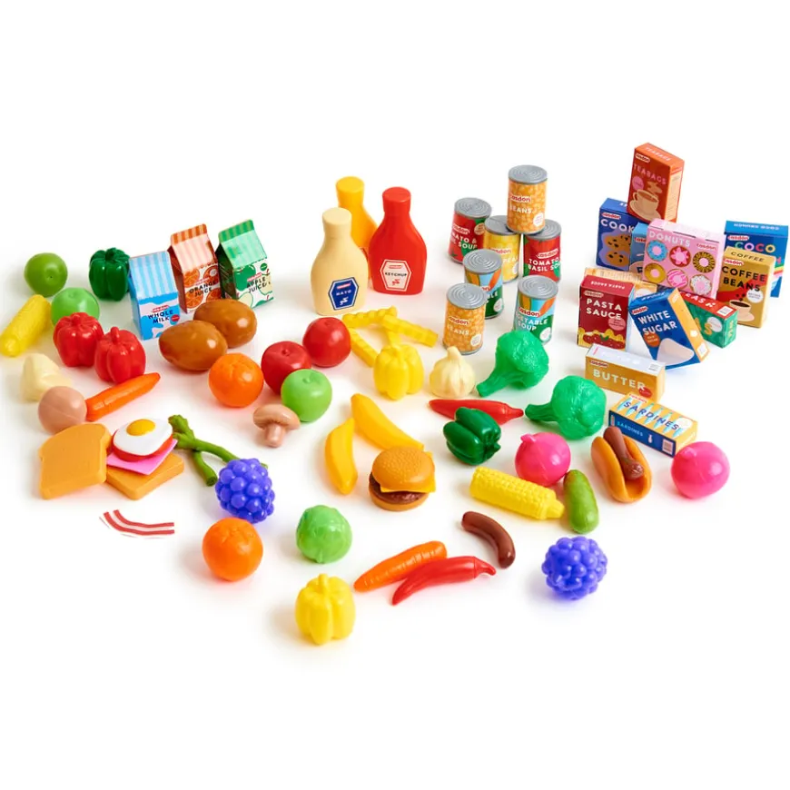 Role Play Grocery Food and Store Cupboard Set 80pk