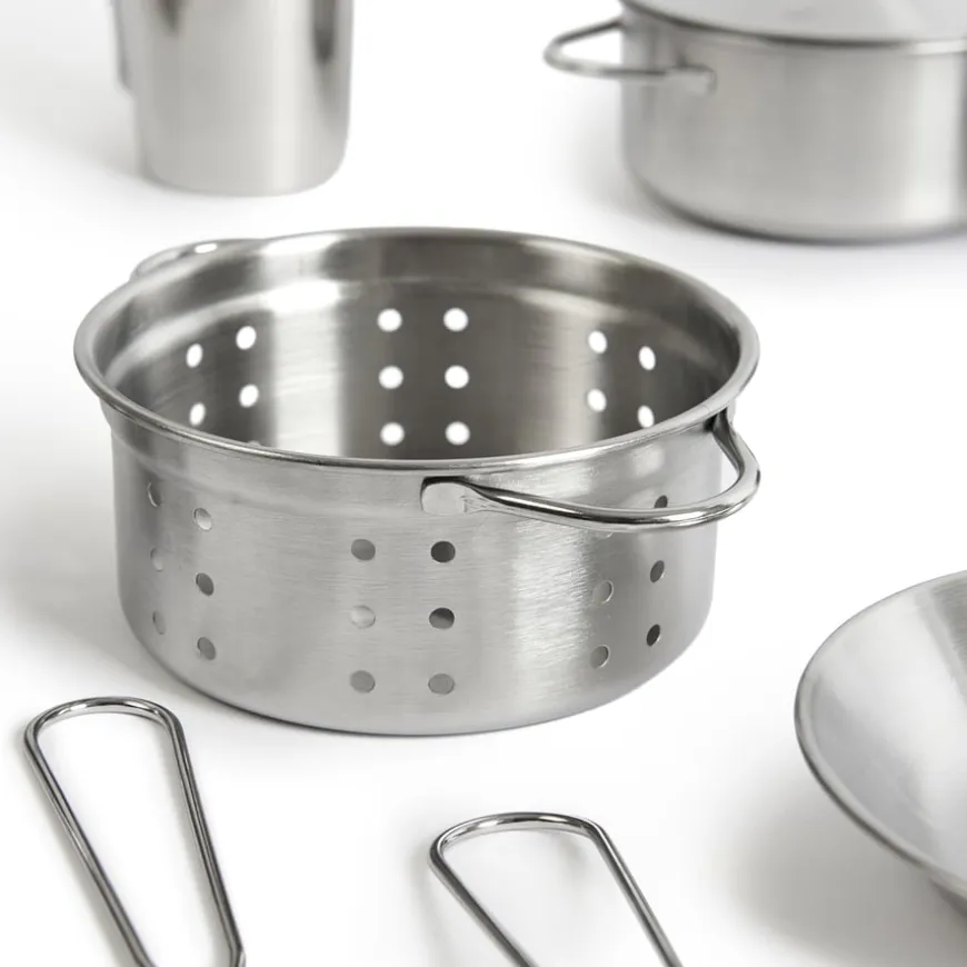Role Play Kitchen Stainless Steel Cookware Set
