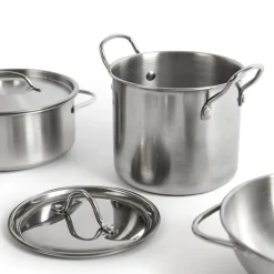 Role Play Kitchen Stainless Steel Cookware Set