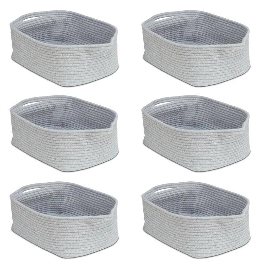 Shallow Rope Baskets Pack of 6