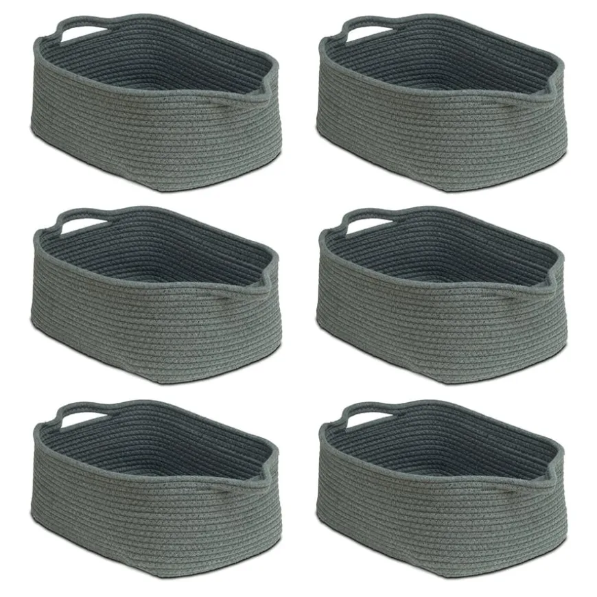 Shallow Rope Baskets Pack of 6