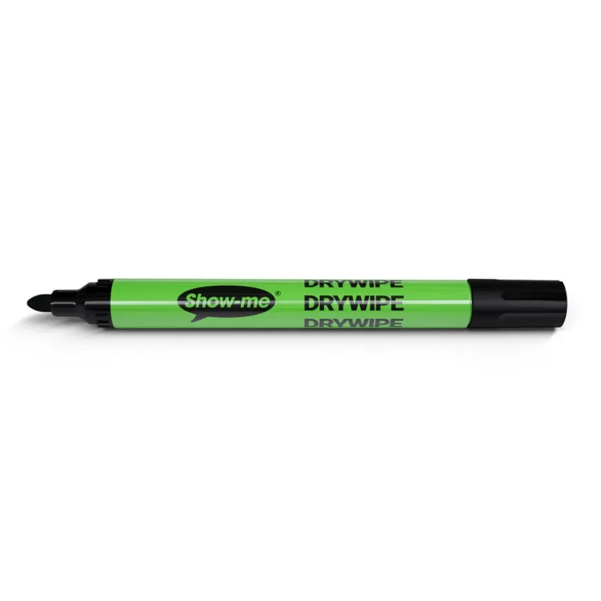 Show-me® Drywipe Pens, Medium Tip, Black