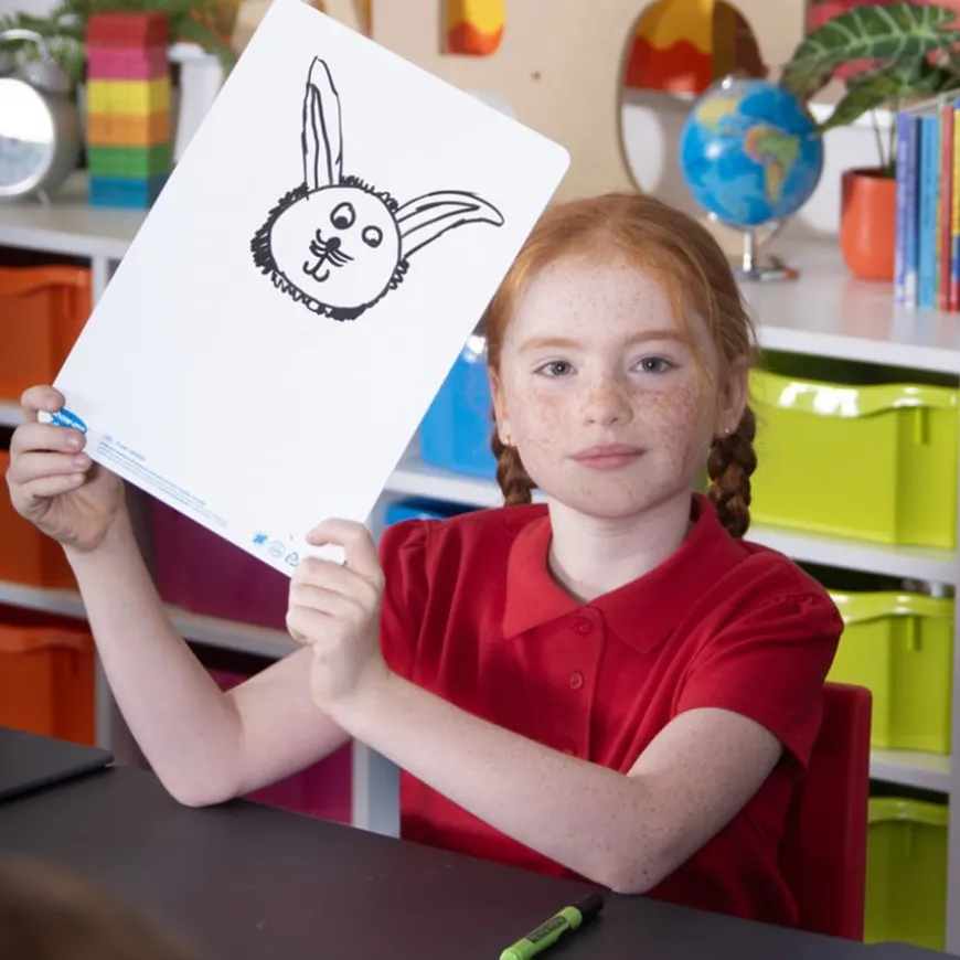 Show-me® Original A4 Plain Dry Wipe Boards Class Kit