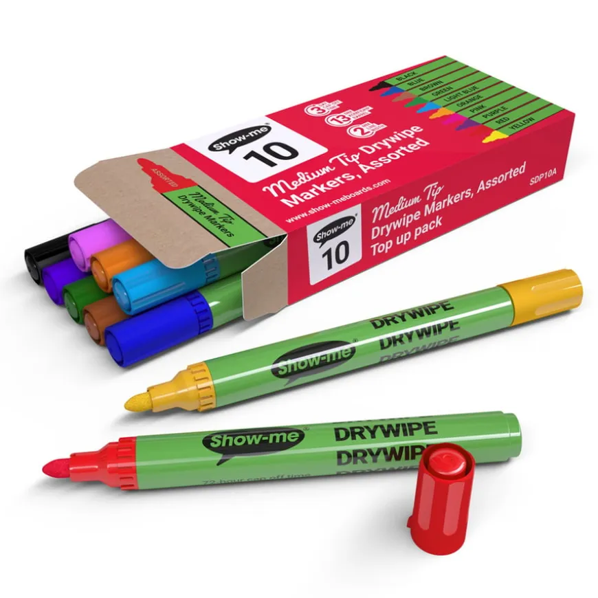 Show-me® Show-me Drywipe Pens - Medium Tip