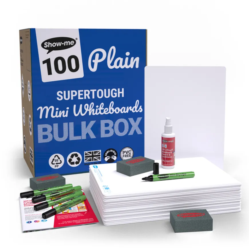 Show-me® Supertough Plain A4 Whiteboard Kits