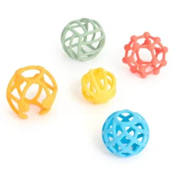 SiliSoft Silicone Teethers, Rainbow Balls & Cups Bundle