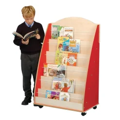 Single Sided Mobile Bookcase Beech H1275 x W480 x L800mm