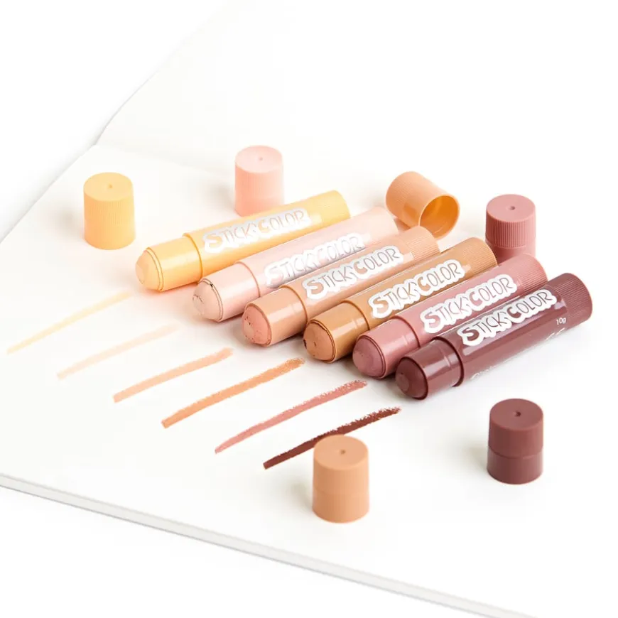 Skin Tones Paint Sticks Assorted Colours 6pk