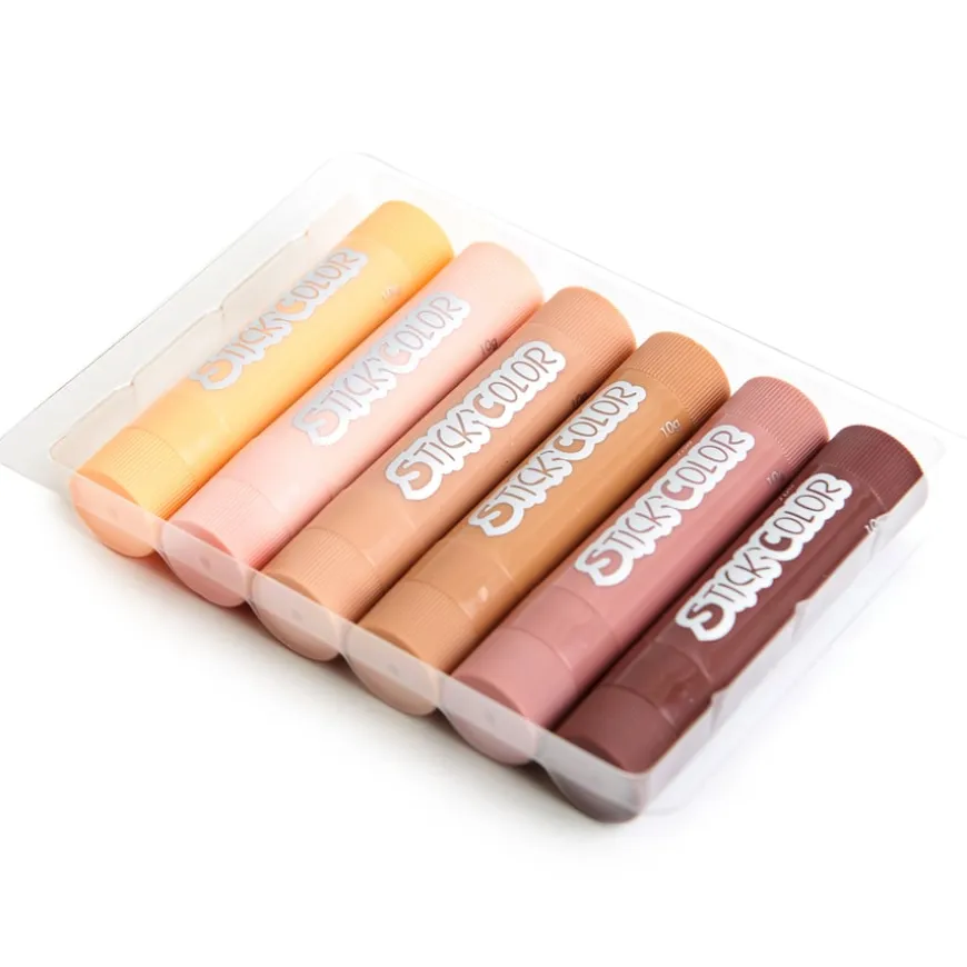 Skin Tones Paint Sticks Assorted Colours 6pk