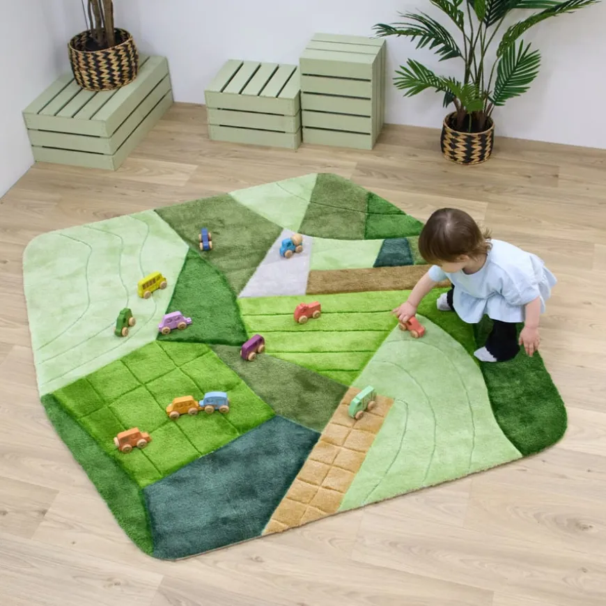 Small World Rainbow Wooden Community Vehicles Set 12pk