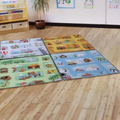 Small World Road Map Carpets 4pk