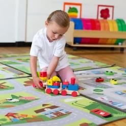 Small World Road Map Carpets 4pk