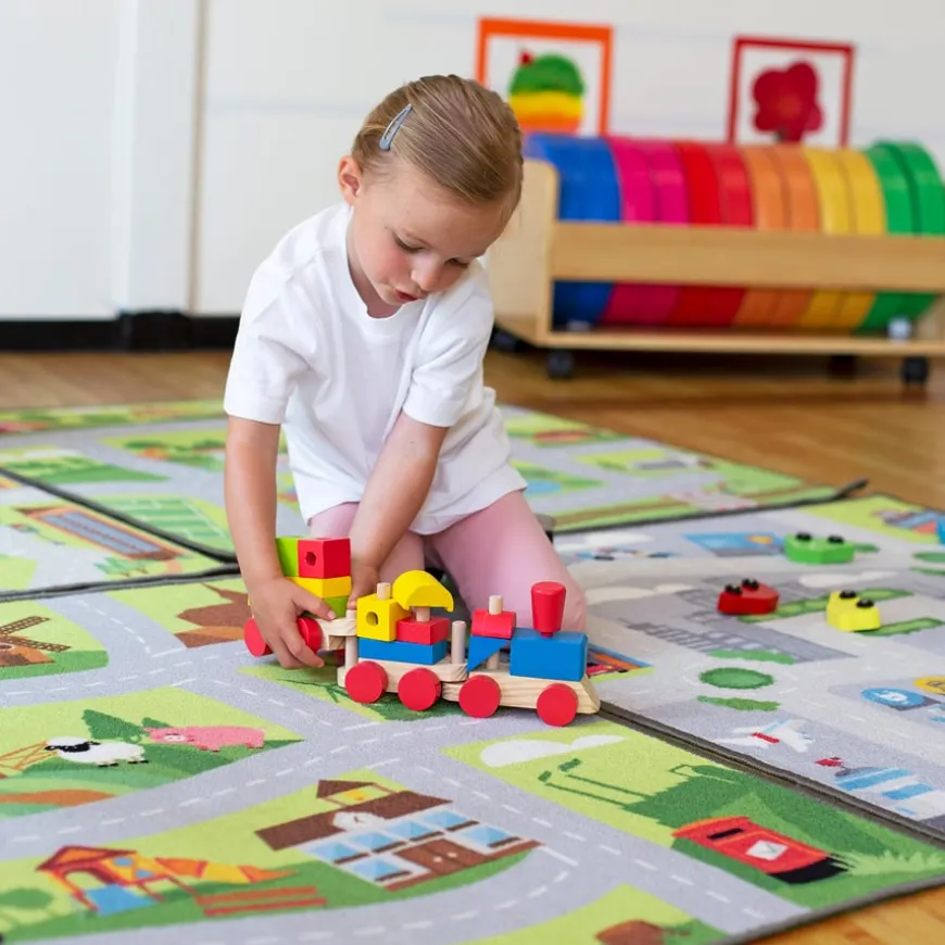 Small World Road Map Carpets 4pk