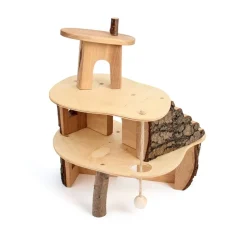 Small World Rustic Wooden Fairy Tree House Set