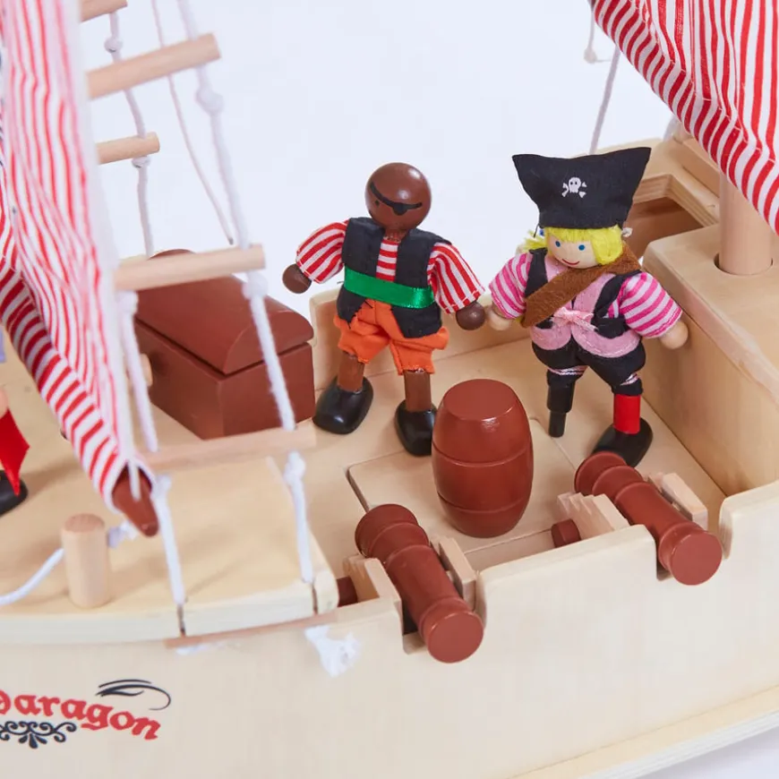 Small World Wooden Pirate Ship 25pcs