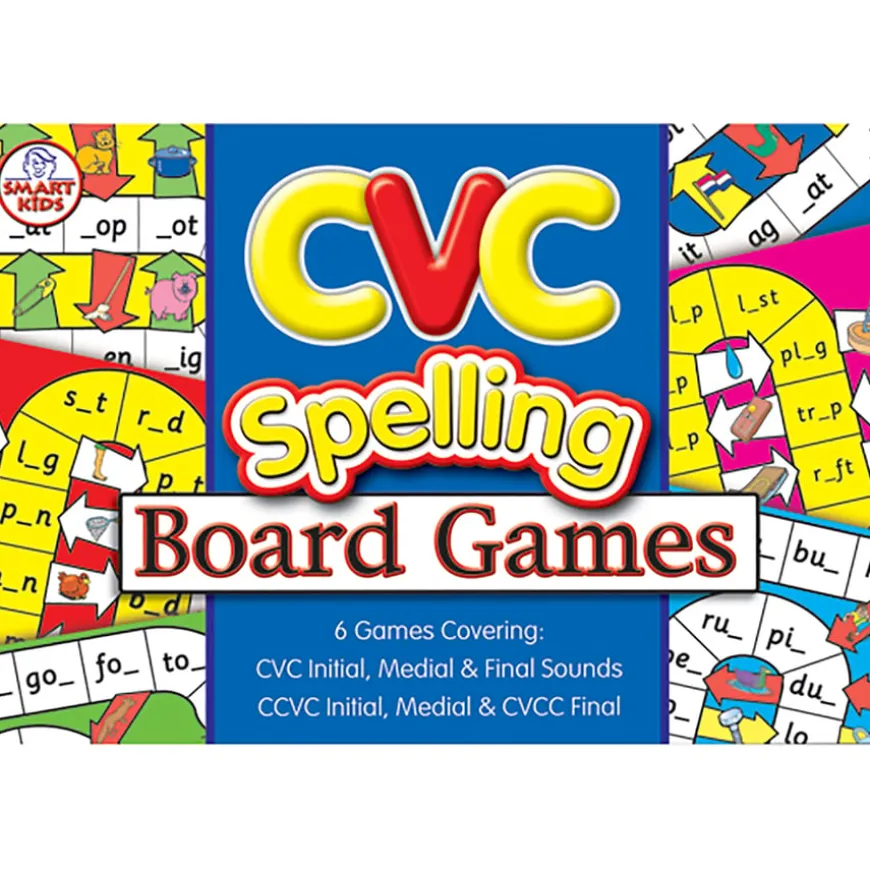 Smart Kids 6 CVC/CVCC Spelling Board Games
