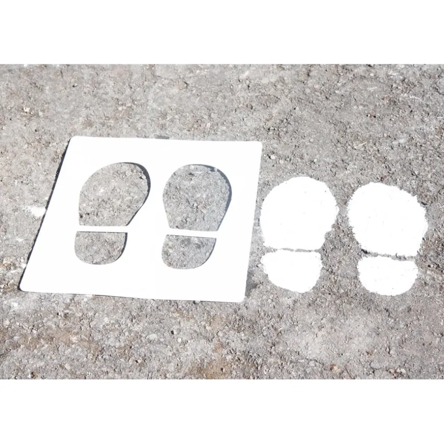 Social Distancing Playground Footprint Stencils 10pk