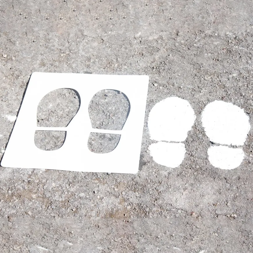 Social Distancing Playground Footprint Stencils 10pk