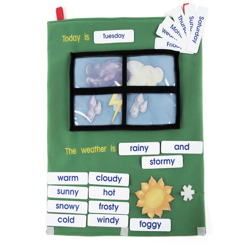 Soft Fabric Weather Wall Chart with Motifs W36 x L55cm