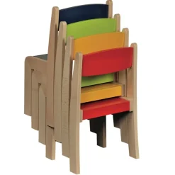 Solid Beech Stackable Chairs 4pk