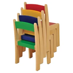 Solid Beech Stackable Chairs 4pk